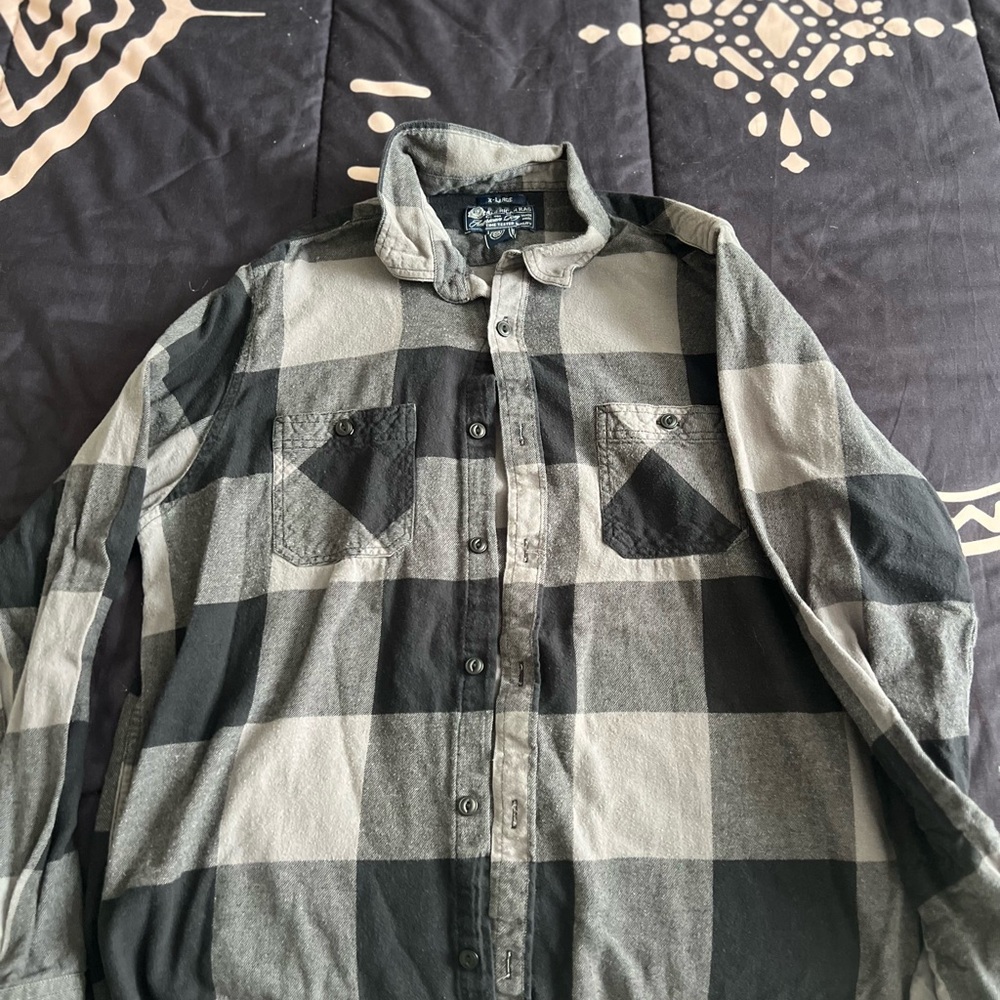 American Rag Black and Gray Checkered Shirt
